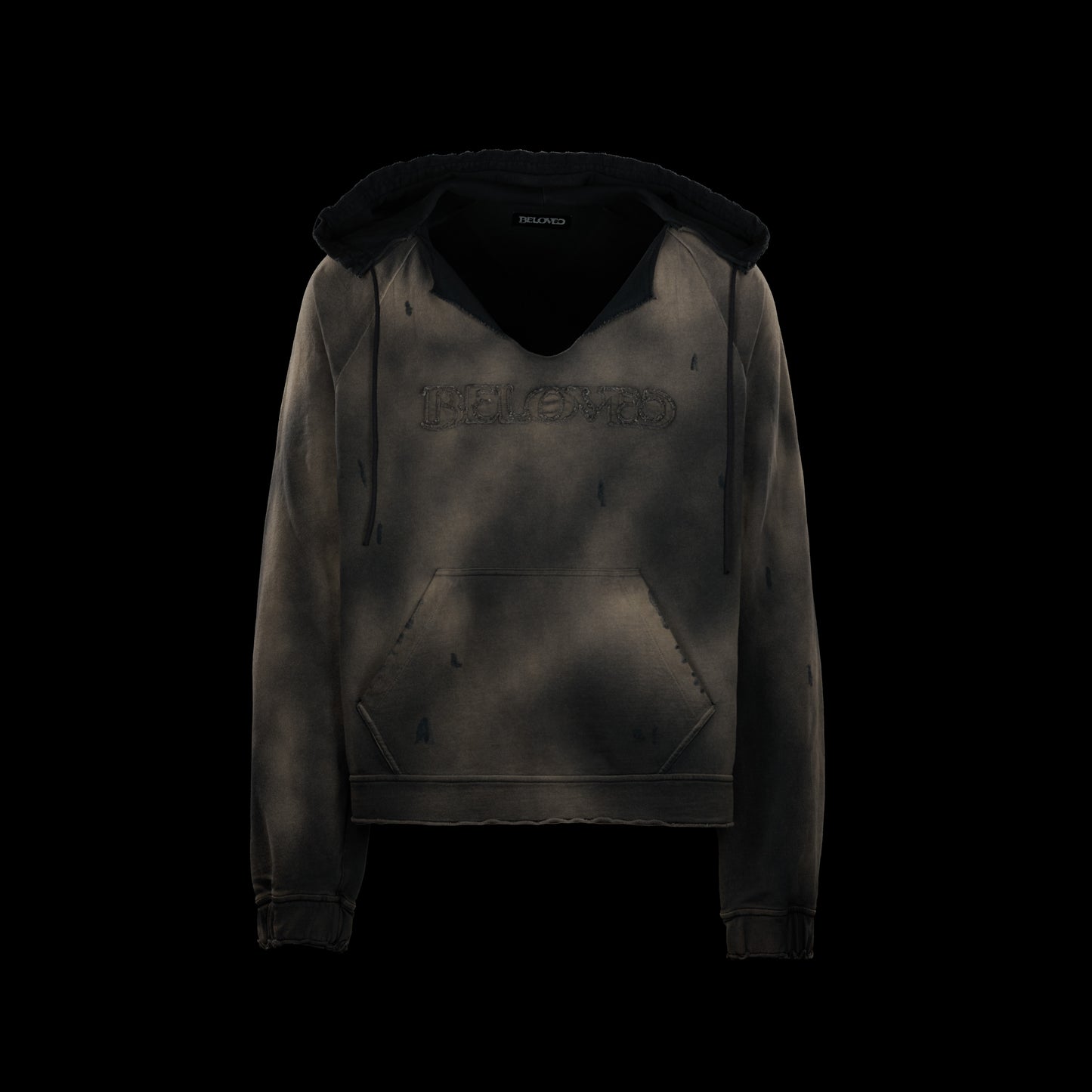 applique embroidered hoodie