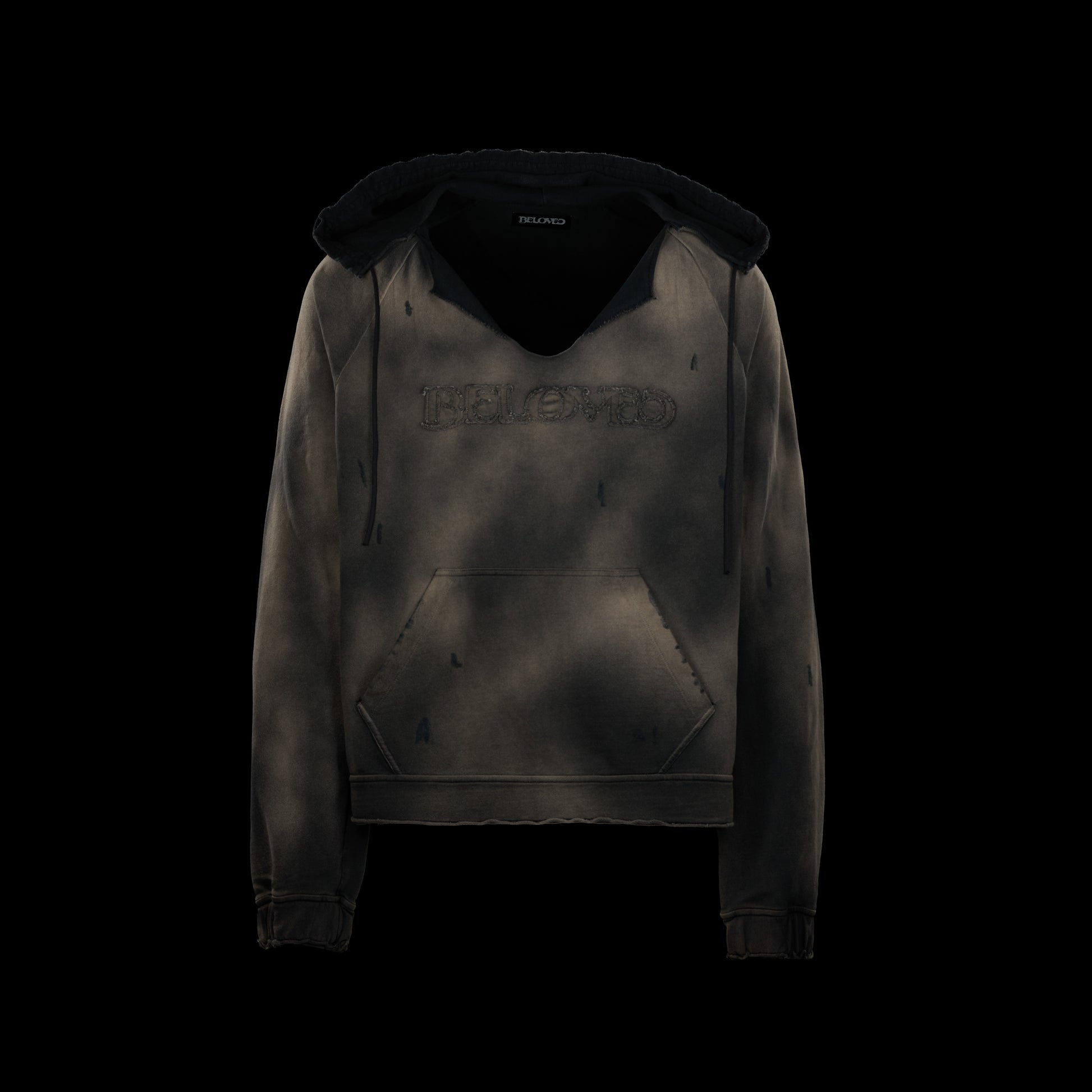 applique embroidered hoodie