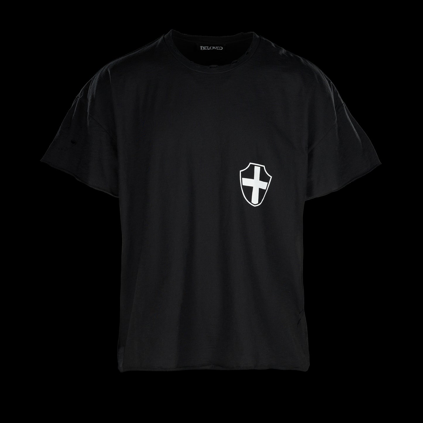 hand distressed religious shirt