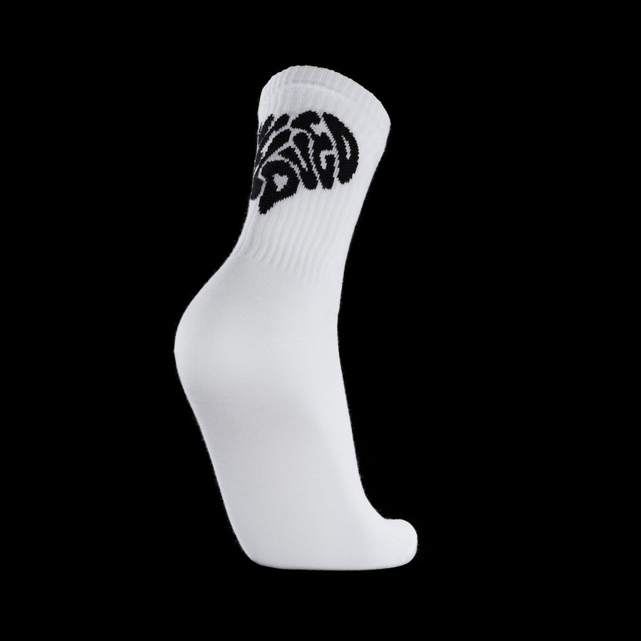 White Ribbed Socks - 1